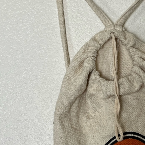 Hard Rock Cafe | Large drawstring burlap backpack Cabo San Lucas - Picture 4 of 8